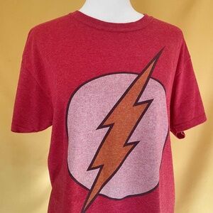 The Flash Logo Faded Retro Style DC Comics Medium M Red T Shirt Tee